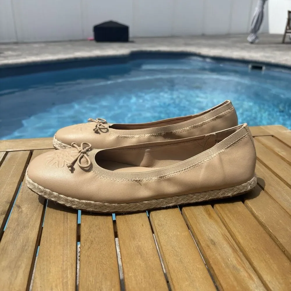 Frye and Co Willow‎ Ballet Flats Women's 10 M Tan Espadrilles Slip On